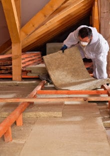 insulate loft floor with rock wool